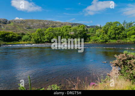 Die großen Sand nr Gairloch Ross & Cromarty Highland Schottland mit Isle of Longa Stockfoto