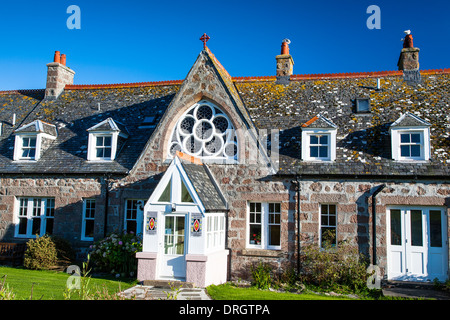 Bischofshaus und St. Columba Kapelle, Iona, Highlands Schottland, Vereinigtes Königreich Stockfoto