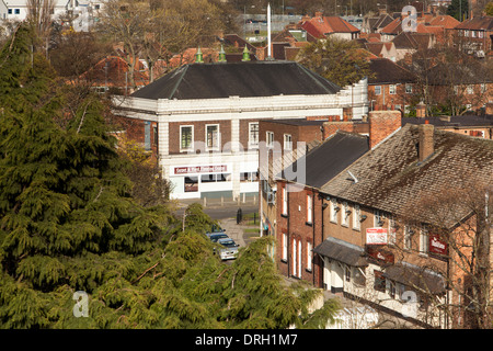 Alten Läden und Black Horse Pub von St Cuthberts Turm, Billingham, England Stockfoto