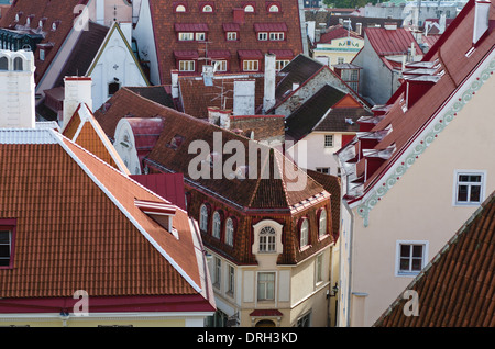 Blick über die Dächer von Tallinn, Nahaufnahme Stockfoto