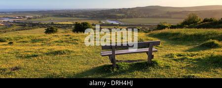 Sommerlandschaft über den Fluss Adur Valley, South Downs National Park, Sussex County, England, UK Stockfoto