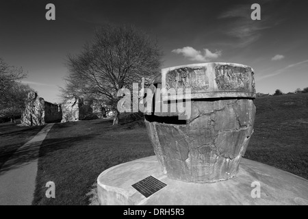 Schwarz / weiß Bild, St Pancras Priory, Lewes Priory, Stadt Lewes, Sussex County, England, UK Stockfoto