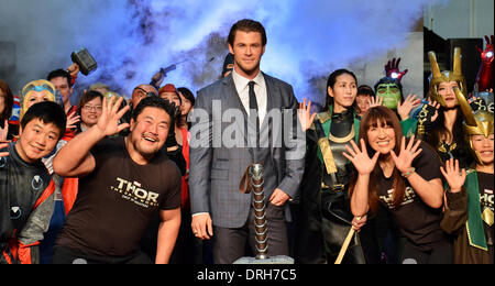 Tokio, Japan. 26. Januar 2014. Chris Hemsworth, 26. Januar 2014: Tokio, Japan: Schauspieler Chris Hemsworth besucht der Japan-Premiere für den Film "Thor: The Dark World" in Tokio, Japan, am 26. Januar 2014. Bildnachweis: Aflo Co. Ltd./Alamy Live-Nachrichten Stockfoto