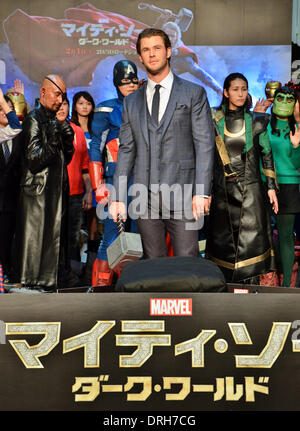 Tokio, Japan. 26. Januar 2014. Chris Hemsworth, 26. Januar 2014: Tokio, Japan: Schauspieler Chris Hemsworth besucht der Japan-Premiere für den Film "Thor: The Dark World" in Tokio, Japan, am 26. Januar 2014. Bildnachweis: Aflo Co. Ltd./Alamy Live-Nachrichten Stockfoto