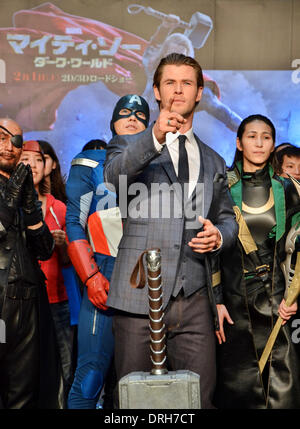 Tokio, Japan. 26. Januar 2014. Chris Hemsworth, 26. Januar 2014: Tokio, Japan: Schauspieler Chris Hemsworth besucht der Japan-Premiere für den Film "Thor: The Dark World" in Tokio, Japan, am 26. Januar 2014. Bildnachweis: Aflo Co. Ltd./Alamy Live-Nachrichten Stockfoto