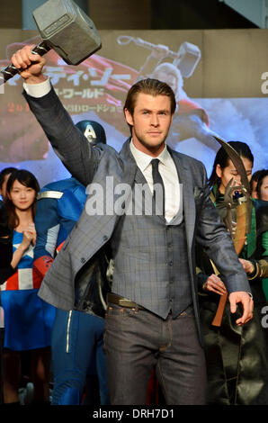 Tokio, Japan. 26. Januar 2014. Chris Hemsworth, 26. Januar 2014: Tokio, Japan: Schauspieler Chris Hemsworth besucht der Japan-Premiere für den Film "Thor: The Dark World" in Tokio, Japan, am 26. Januar 2014. Bildnachweis: Aflo Co. Ltd./Alamy Live-Nachrichten Stockfoto