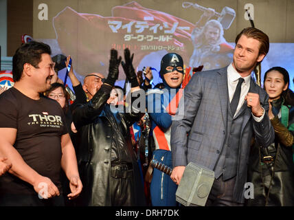 Tokio, Japan. 26. Januar 2014. Chris Hemsworth, 26. Januar 2014: Tokio, Japan: Schauspieler Chris Hemsworth besucht der Japan-Premiere für den Film "Thor: The Dark World" in Tokio, Japan, am 26. Januar 2014. Bildnachweis: Aflo Co. Ltd./Alamy Live-Nachrichten Stockfoto