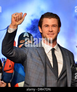 Tokio, Japan. 26. Januar 2014. Chris Hemsworth, 26. Januar 2014: Tokio, Japan: Schauspieler Chris Hemsworth besucht der Japan-Premiere für den Film "Thor: The Dark World" in Tokio, Japan, am 26. Januar 2014. Bildnachweis: Aflo Co. Ltd./Alamy Live-Nachrichten Stockfoto