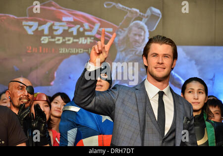 Tokio, Japan. 26. Januar 2014. Chris Hemsworth, 26. Januar 2014: Tokio, Japan: Schauspieler Chris Hemsworth besucht der Japan-Premiere für den Film "Thor: The Dark World" in Tokio, Japan, am 26. Januar 2014. Bildnachweis: Aflo Co. Ltd./Alamy Live-Nachrichten Stockfoto