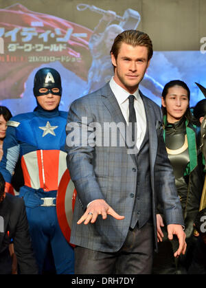 Tokio, Japan. 26. Januar 2014. Chris Hemsworth, 26. Januar 2014: Tokio, Japan: Schauspieler Chris Hemsworth besucht der Japan-Premiere für den Film "Thor: The Dark World" in Tokio, Japan, am 26. Januar 2014. Bildnachweis: Aflo Co. Ltd./Alamy Live-Nachrichten Stockfoto