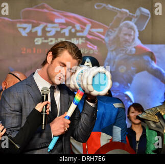 Tokio, Japan. 26. Januar 2014. Chris Hemsworth, 26. Januar 2014: Tokio, Japan: Schauspieler Chris Hemsworth besucht der Japan-Premiere für den Film "Thor: The Dark World" in Tokio, Japan, am 26. Januar 2014. Bildnachweis: Aflo Co. Ltd./Alamy Live-Nachrichten Stockfoto