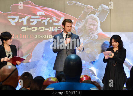Tokio, Japan. 26. Januar 2014. Chris Hemsworth, 26. Januar 2014: Tokio, Japan: Schauspieler Chris Hemsworth besucht der Japan-Premiere für den Film "Thor: The Dark World" in Tokio, Japan, am 26. Januar 2014. Bildnachweis: Aflo Co. Ltd./Alamy Live-Nachrichten Stockfoto