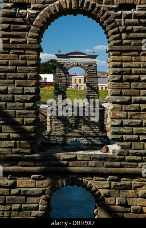 Historischen Alexandra Brücke (1882) über Clutha River, Alexandra, Central Otago, Südinsel, Neuseeland Stockfoto