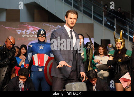 Tokio, Japan. 26. Januar 2014. Chris Hemsworth, 26. Januar 2014: Chris Hemsworth besucht Film "Thor, die finsteren Welt" Japan-Premiere am 26. Januar 2014, Tokyo Japan Credit: Aflo Co. Ltd./Alamy Live News Stockfoto
