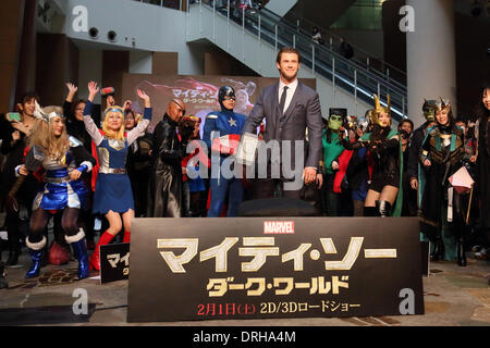 Tokio, Japan. 26. Januar 2014. Chris Hemsworth, 26. Januar 2014: Chris Hemsworth besucht Film "Thor, die finsteren Welt" Japan-Premiere am 26. Januar 2014, Tokyo Japan Credit: Aflo Co. Ltd./Alamy Live News Stockfoto