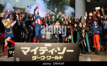 Tokio, Japan. 26. Januar 2014. Chris Hemsworth, 26. Januar 2014: Chris Hemsworth besucht Film "Thor, die finsteren Welt" Japan-Premiere am 26. Januar 2014, Tokyo Japan Credit: Aflo Co. Ltd./Alamy Live News Stockfoto