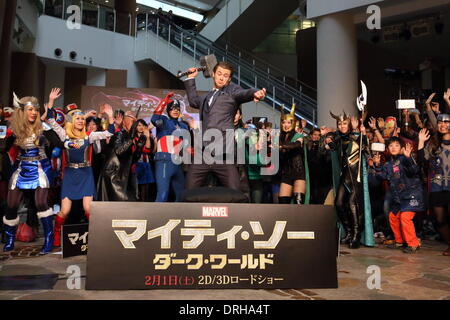 Tokio, Japan. 26. Januar 2014. Chris Hemsworth, 26. Januar 2014: Chris Hemsworth besucht Film "Thor, die finsteren Welt" Japan-Premiere am 26. Januar 2014, Tokyo Japan Credit: Aflo Co. Ltd./Alamy Live News Stockfoto