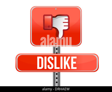 Abneigung gegen Sie Straßenschild. Daumen Sie nach unten Sign Illustration design Stockfoto