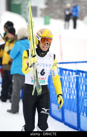 Sapporo, Hokkaido, Japan. 24. Januar 2014. Noriaki Kasai (JPN) Skispringen: FIS Skisprung Welt Cup offizielles Training im Stadium der Okurayama springen in Sapporo, Hokkaido, Japan. © Hitoshi Mochizuki/AFLO/Alamy Live-Nachrichten Stockfoto