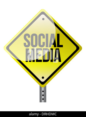 Soziale Medien melden Illustration Design auf einem weißen Hintergrund Stockfoto
