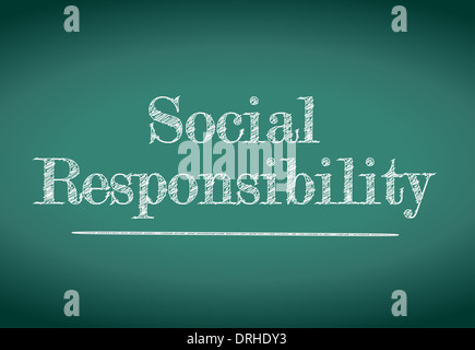 Melden Sie sich. soziale Verantwortung Illustration Design über eine Tafel Stockfoto