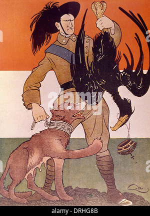 Cartoon, italienischen leichten Infanteristen mit Bundesadler, WW1 Stockfoto