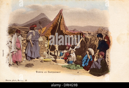 Algerien - Biskra - nomadischen Feldlager Stockfoto