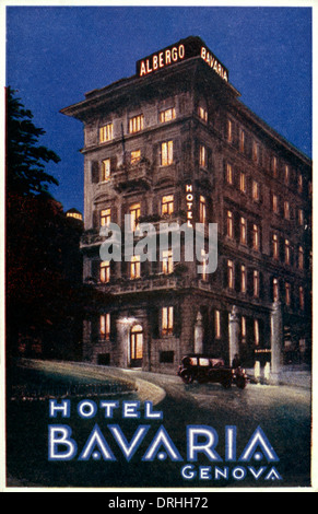 Jugendstil italienischen Werbung für das Hotel Bavaria Stockfoto