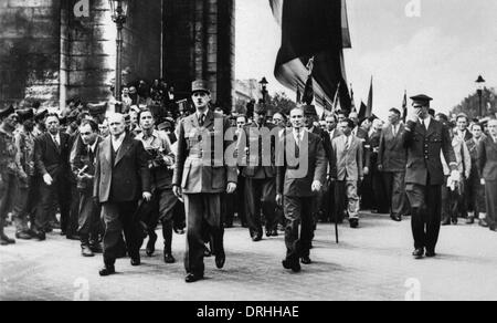 Charles de Gaulle, Führer der freien Franzosen in Paris Stockfoto