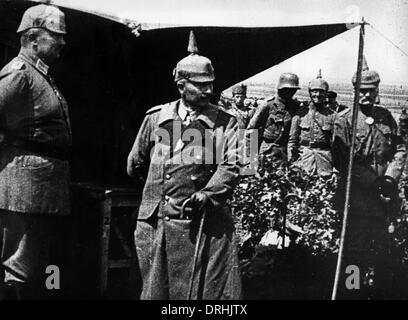 Kaiser Wilhelm II. und im Generalstab, WW1 Stockfoto