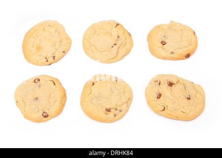 Hausgemachte Schokoladenkekse isoliert auf einem weißen Studio-Hintergrund. Stockfoto