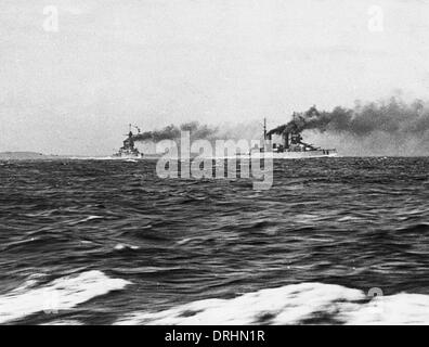 Britischen Schlachtkreuzer HMS Tiger und HMS Lion, WW1 Stockfoto