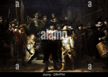 Rembrandt Harmenszoon van Rijn (1606-1669). Niederländischer Maler. Die Nachtwache, 1662. Rijksmuseum. Amsterdam. Holland. Stockfoto