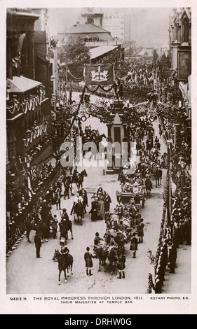 Königliche Fortschritte an der Temple Bar, London Stockfoto