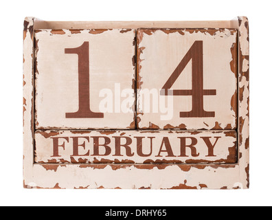 Vintage Valentines Tag Symbol Kalender. 14. Februar Stockfoto