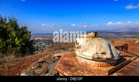 Militärischen Bunker Zugriffspunkt auf Mount Bental an der Grenze zwischen Israel und Syrien Stockfoto