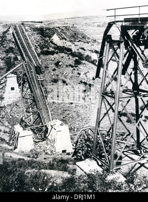 Zerstörten Brücke Monastir-Bahn WW1 Stockfoto