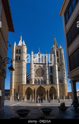 Gotische Kathedrale von León, Castilla y León, Spanien Stockfoto