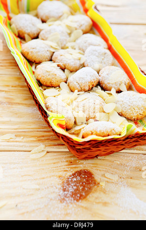 Cookies von Mandelmehl, Essen Nahaufnahme Stockfoto