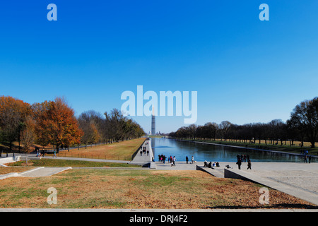 Das Washington Monument aus dem Lincoln Memorial in Washington DC, USA Stockfoto