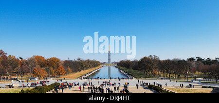 Das Washington Monument aus dem Lincoln Memorial in Washington DC, USA Stockfoto