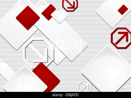 Abstrakte geometrische Elemente auf dem grauen Hintergrund. Vektor-Tech Design Eps 10 Stockfoto