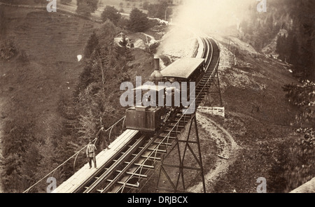 Schweizer Zahnradbahn auf Rigi Kulm, Schweiz Stockfoto