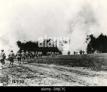 Amerikanische Truppen in Aktion bei Choloy, Frankreich, WW1 Stockfoto