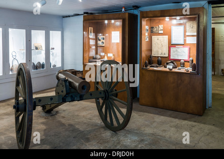 Im Inneren des Museums, Fort Gaines, Dauphin Island, Alabama. Stockfoto