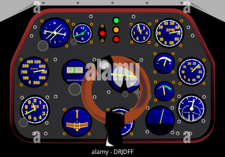 Control Panel ein WWII Kampfflugzeug in Aktion Stockfoto