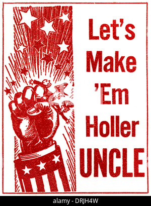 Lassen Sie uns Em Holler Onkel - USA - WW2 Propaganda Stockfoto