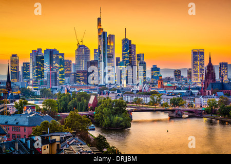 Skyline von Frankfurt am Main, Deutschland. Stockfoto