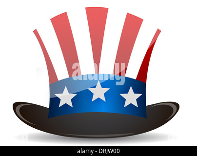 US Top Hut Uncle Sam - Illustration Design über einen weißen Hintergrund Stockfoto