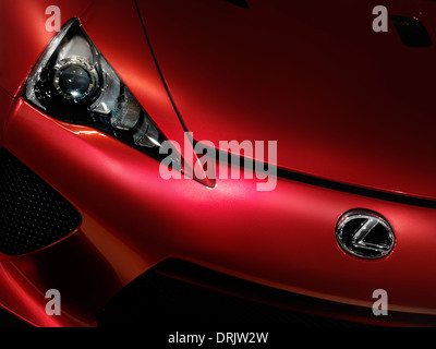 Nahaufnahme von roten 2012 Lexus LFA-Supersportwagen-detail Stockfoto